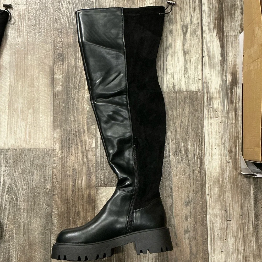 Dream Pairs Black Over-the-Knee Boots Size 10